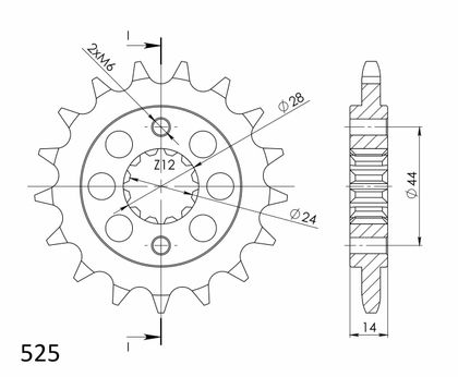 SuperProx 17 teeth Gearbox output pinion
