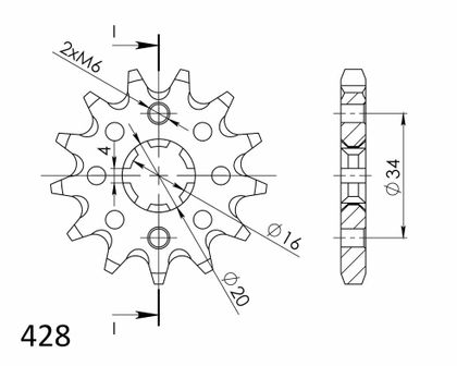 SuperProx 13 teeth Gearbox output pinion