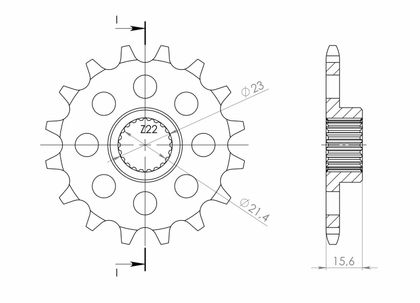 SuperProx 15 teeth Gearbox output pinion