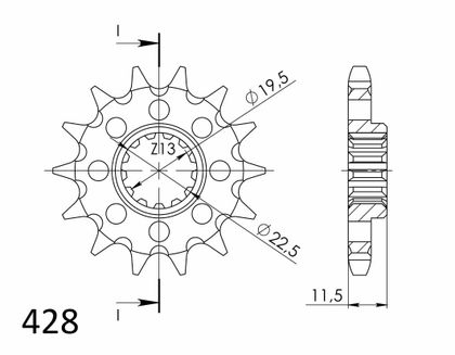 SuperProx 14 teeth Gearbox output pinion