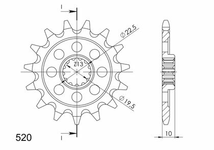 SuperProx 15 teeth Gearbox output pinion