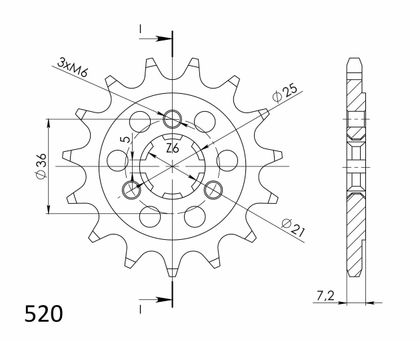 SuperProx 15 teeth Gearbox output pinion