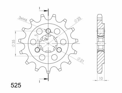 SuperProx 15 teeth Gearbox output pinion