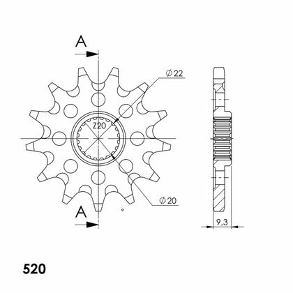 SuperProx 13 teeth Gearbox output pinion
