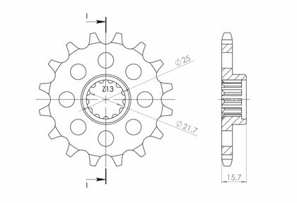 SuperProx 15 teeth Gearbox output pinion