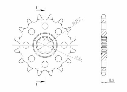SuperProx 15 teeth Gearbox output pinion