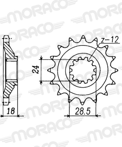 SuperProx 15 teeth Gearbox output pinion