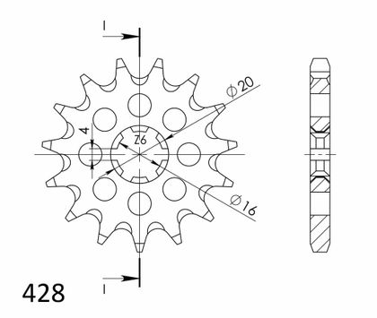 SuperProx 15 teeth Gearbox output pinion