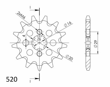 SuperProx 12 teeth Gearbox output pinion