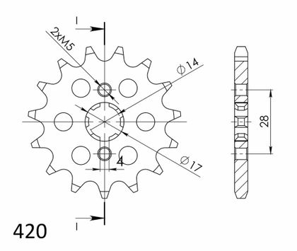 SuperProx 12 Zähne Getriebeabtriebsritzel