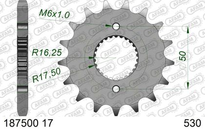 SuperProx PSB 530 187500 - 17 50 - 35055 17S - 17 Zähne Getriebeabtriebsritzel