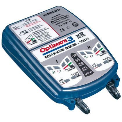 Tecmate 3 x2 BANK 12V 0.8A - TM 450 PRO Universal Battery charger Ref : TC00001A / 630070M32 