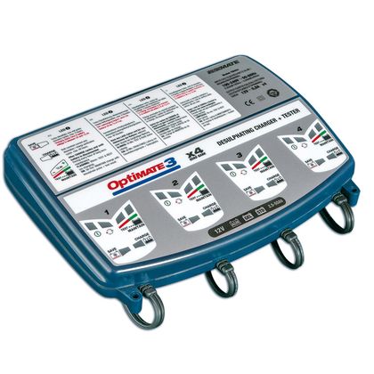 Tecmate 3 x4 BANK 12V AT 0.8A - TM 454 PRO Universal Battery charger Ref : TC00002A / 630070M34 
