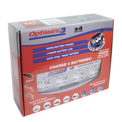 Tecmate 3 x4 BANK 12V AT 0.8A - TM 454 PRO Universal Battery charger