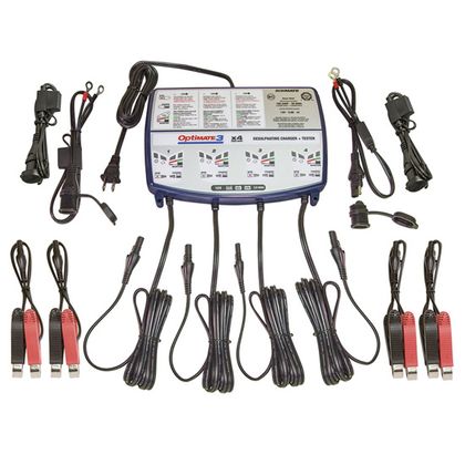 Tecmate 3 x4 BANK 12V AT 0.8A - TM 454 PRO Universal Battery charger