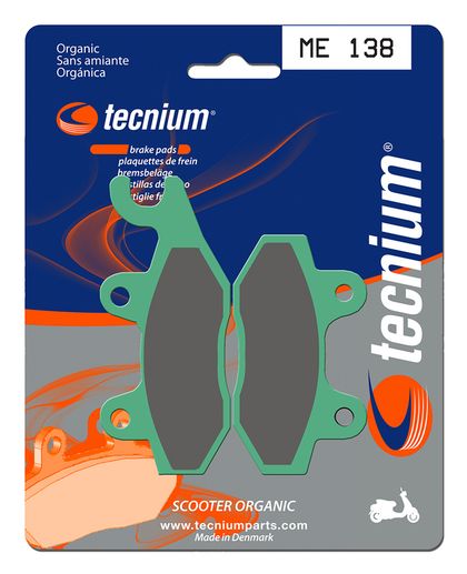 Plaquettes de freins Tecnium Scooter organique - ME138 Ref : TE00703A / 1022614 