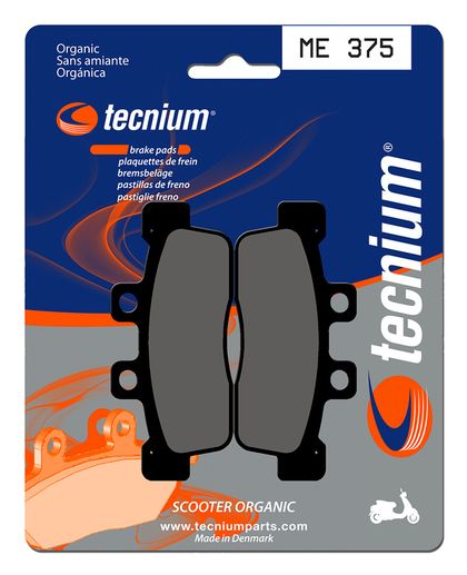 Plaquettes de freins Tecnium Scooter organique - ME375 Ref : TE00755A / 1022693 YAMAHA 125 CYGNUS 125 X (SE41) - 2010 - 2011