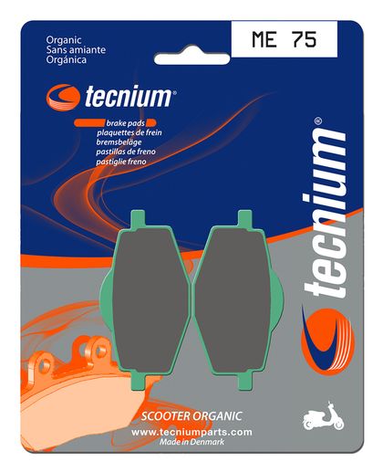 Plaquettes de freins Tecnium Scooter organique - ME75 Ref : TE00772A / 1022711 
