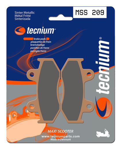 Plaquettes de freins Tecnium Maxi Scooter métal fritté - MSS209 Ref : TE01016A / 1023187 
