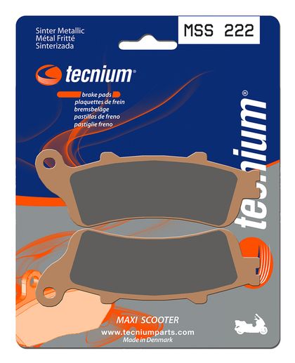 Plaquettes de freins Tecnium Maxi Scooter métal fritté - MSS222 Ref : TE01018A / 1023189 