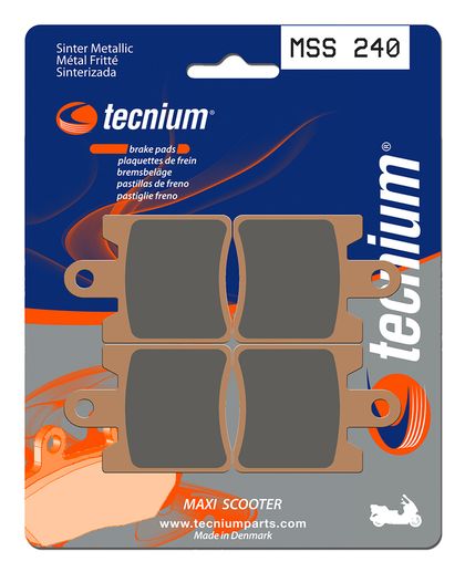 Plaquettes de freins Tecnium Maxi Scooter métal fritté - MSS240 Ref : TE01020A / 1023194 