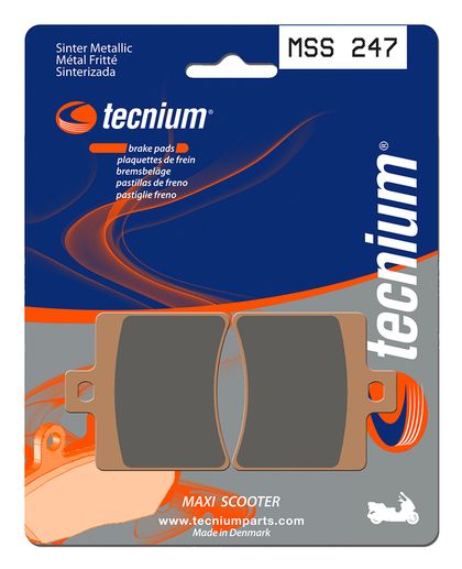 Plaquettes de freins Tecnium Maxi Scooter métal fritté - MSS247 Ref : TE01021A / 1023195 