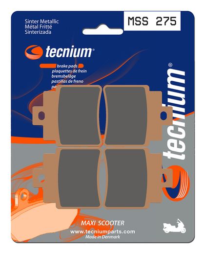 Plaquettes de freins Tecnium Maxi Scooter métal fritté - MSS275 Ref : TE01029A / 1023203 
