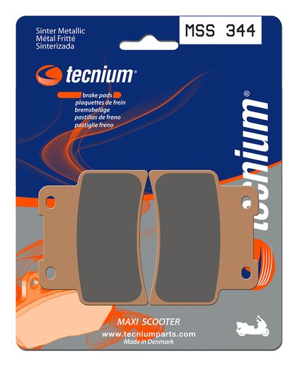 Plaquettes de freins Tecnium Maxi Scooter métal fritté - MSS344 Ref : TE01041A / 1023217 