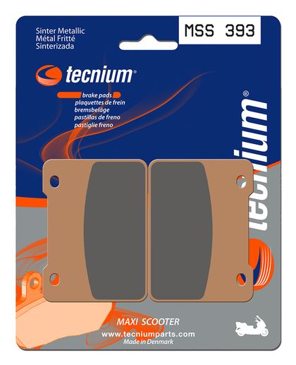 Plaquettes de freins Tecnium Maxi Scooter métal fritté - MSS393 Ref : TE01049A / 1023225 