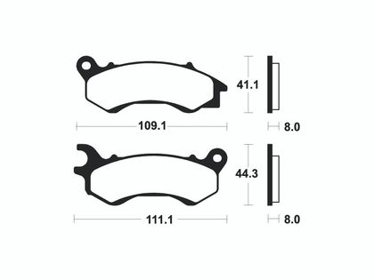 Plaquettes de freins Tecnium Scooter organique - ME373