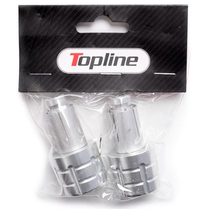 Embouts de guidon TopLine Alu 13 - 17MM Silver Universel Ref : TOP00027A / TOPEMB01 