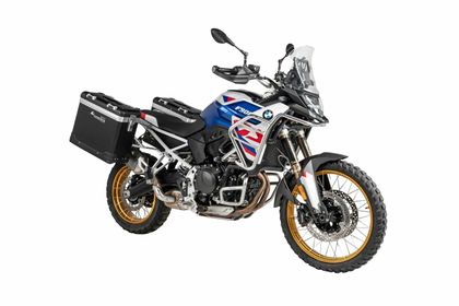 Touratech ZEGA Pro 38/45 - Grauer Halter inklusive - Schwarz eloxiert Seitenkoffer