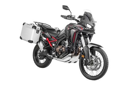 Touratech Compleet ZEGA Evo 38/45 Kit - Inclus zwarte steun - Geanodiseerd grijs Zijkoffer