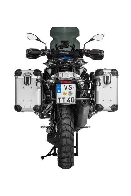 Valise Touratech Kit complet ZEGA Evo 31/38 - Support noir inclus - Anodisé gris Ref : TRT00174A / 01-045-6881-0 