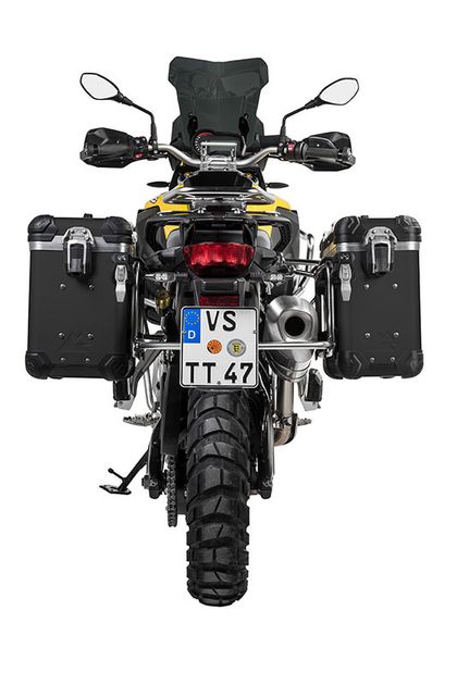 Valise Touratech Kit complet ZEGA Evo 31/38 - Support gris inclus - Anodisé noir Ref : TRT00195A / 01-082-6832-0 