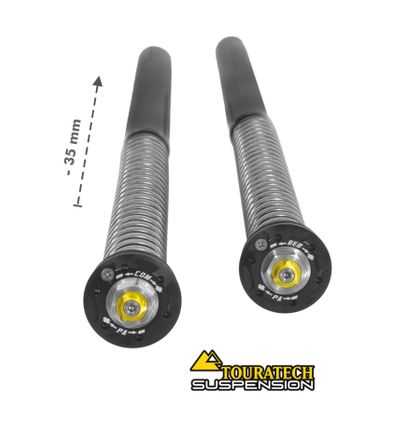 Touratech Cartridge lowering -35mm - Black - Yellow Cartridges kit Ref : TRT00227A / 01-414-5865-0 