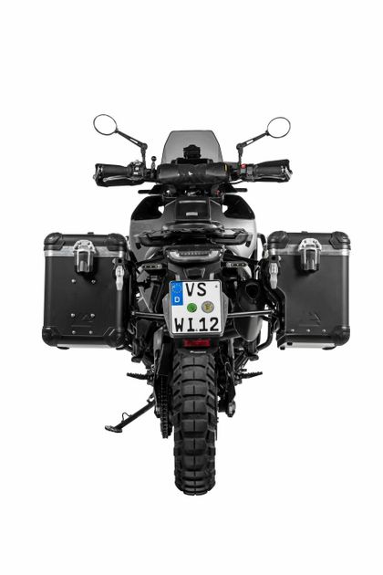 Valise Touratech ZEGA Evo X Avec déport 38/38 - Support noir inclus - Anodisé gris