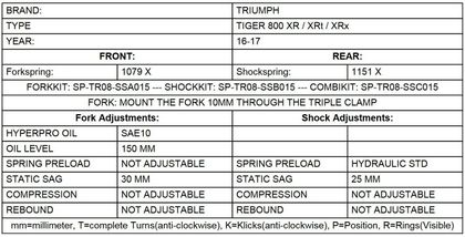 Kit suspension Touratech Avant/arrière - Kit Ressorts progressifs - Noir