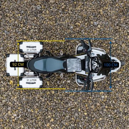 Touratech Komplettset ZEGA Evo 31/31 - Grauer Halter inklusive - Graue anodisierte Oberfläche Seitenkoffer