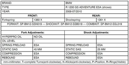 Kit suspension Touratech Avant/arrière - Kit Ressorts progressifs - (Pour suspension d'origine Showa) - Noir