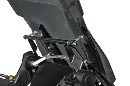 Touratech Windshield stabiliser with GPS mount adapter - Black Mounting kit for windscreen Ref : TRT00336A / 01-045-5330-0 
