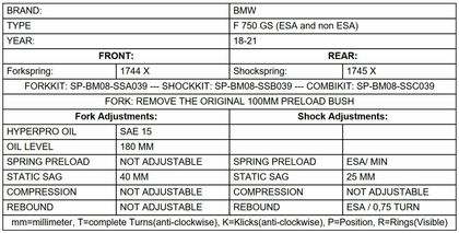 Kit suspension Touratech Avant/arrière - Kit Ressorts progressifs - Noir