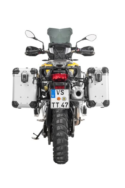 Valise Touratech Kit complet ZEGA Evo 31/38 - Support noir inclus - Anodisé gris Ref : TRT00470A / 01-082-6881-0 
