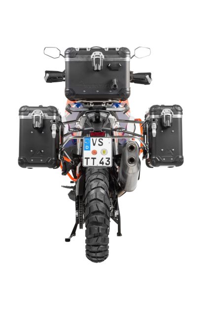 Valise Touratech Kit complet ZEGA Evo 31/38 - Support gris inclus - Anodisé noir