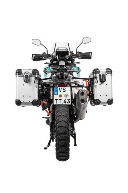 Valise Touratech Kit complet ZEGA Evo 31/38 - Support noir inclus - Anodisé gris Ref : TRT00519A / 01-373-6881-0 