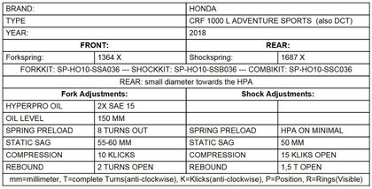 Kit suspension Touratech Avant/arrière - Kit Ressorts progressifs - Noir
