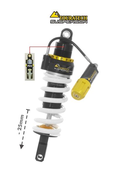 Touratech Level 2 (-25 mm) - White Shock absorber Ref : TRT00589A / 01-403-5866-0 