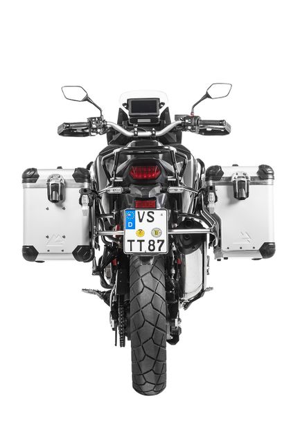 Valise Touratech ZEGA Evo X Avec déport 45/45 - Support gris inclus - Anodisé gris Ref : TRT00595A / 01-403-6026-0 