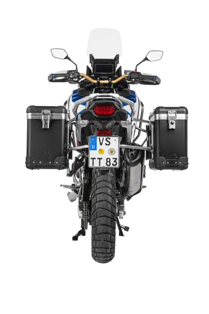 Touratech ZEGA Pro 31/38 - Grauer Halter inklusive - Schwarz eloxiert Seitenkoffer