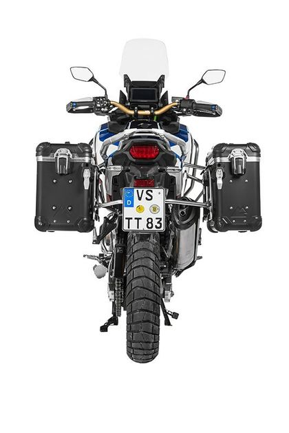 Valise Touratech Kit complet ZEGA Evo 31/38 - Support gris inclus - Anodisé noir Ref : TRT00619A / 01-403-7832-0 